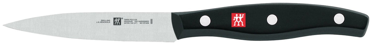 Zwilling Signature Schälmesser mit 10 cm Klinge aus Edelstahl, Griff im Drei-Nieten-Design, mehrfarbige Ausführung, freigestellt fotografiert.