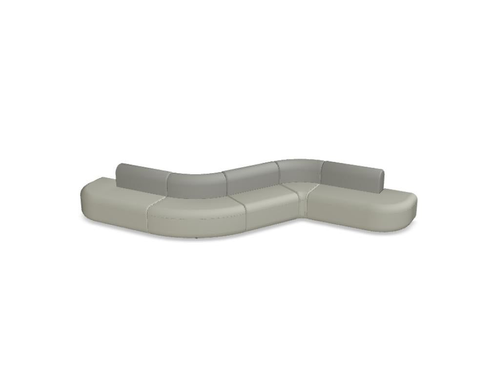 Ein elegantes, modernes Sofa Artiko AT33 in warmer Sandfarbe mit glatten Linien, klarer Formgebung und gemütlicher Sitzfläche