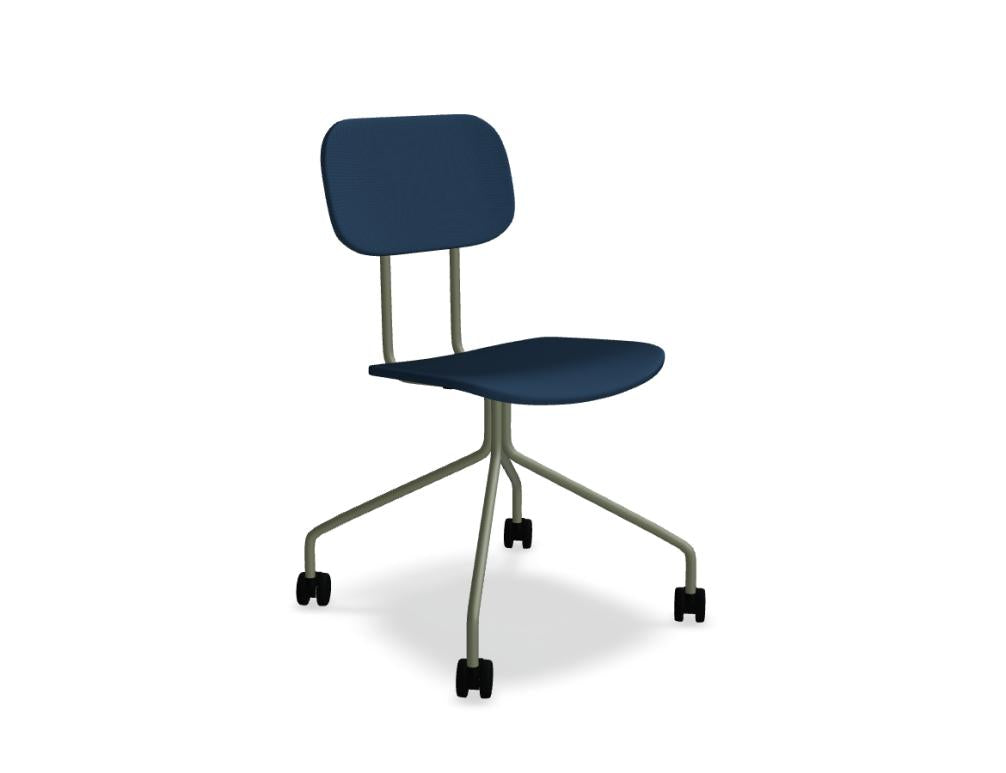 New School N1N03KF Polsterstuhl von MDD mit festem Rollengestell, modernem Design und komfortabler Sitzfläche