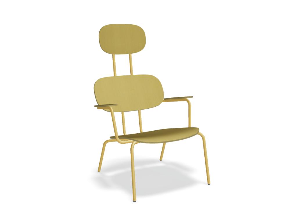 New School Lounge N5NL01 Sessel von Mdd aus formschönem Sperrholz mit gepolsterter Kopfstütze und modernem Design