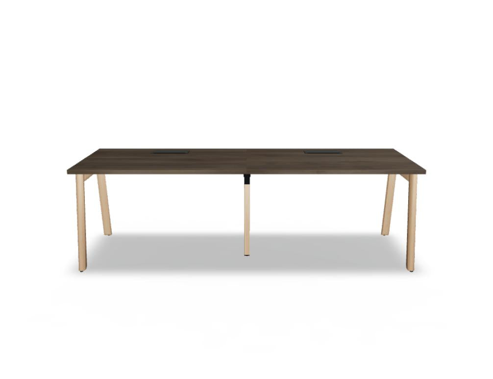 Ogi B BOB020E2 Schreibtisch von Mdd mit hellem Holzdekor, schwarzen Beinen und kompaktem Design fürs Büro