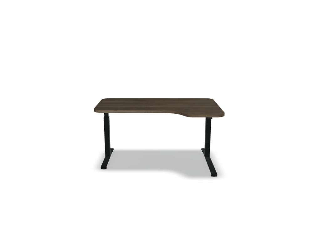 Höhenverstellbarer Schreibtisch Ogi Drive BODKZ547 von Mdd mit zwei Motoren, rechteckige Arbeitsfläche, dunkles Gestell, ideal fürs moderne Home-Office