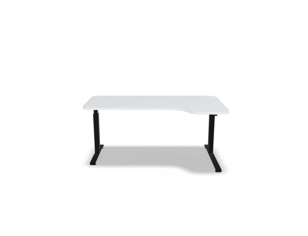 Elektrischer Schreibtisch Ogi Drive BODKZ567 mit zweimotorigem Gestell, höhenverstellbar von 100 bis 150 cm, robuster Tischfuß, neutraler Holzton, ideal für modernes Büro