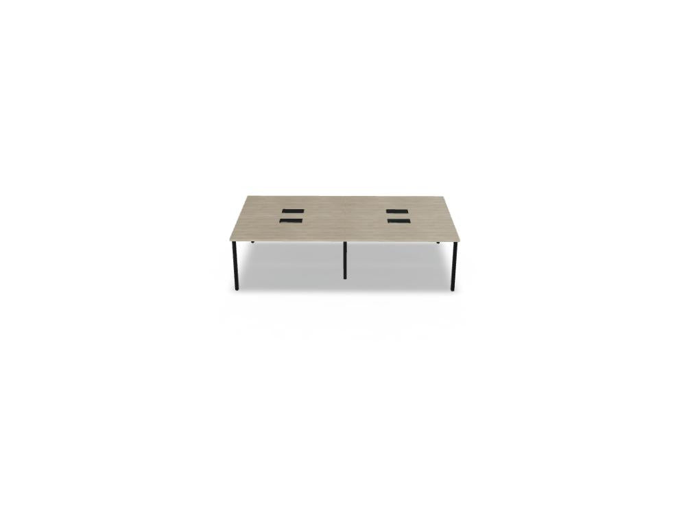 Ogi M Bench BOM44E2 Doppelschreibtisch von Mdd mit zwei Arbeitsplätzen, moderner Platte und stabilem Metallgestell