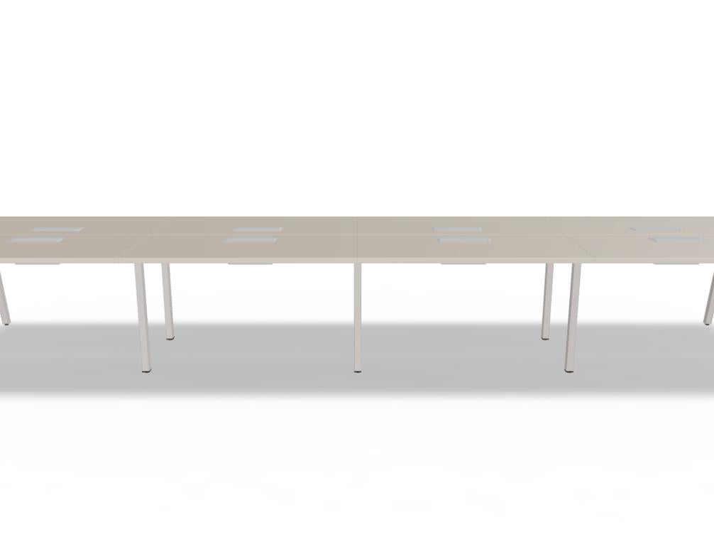 Ogi M Bench BOM52E4 Doppelschreibtisch von Mdd mit zwei Arbeitsplätzen, schlichtem Design und stabilen Metallbeinen