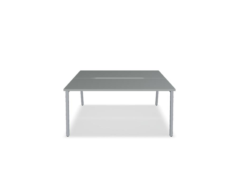 Ogi M Bench BOM34 Doppelschreibtisch von Mdd mit klarer Tischplatte, stabilem Metallgestell und moderner Büroausstrahlung