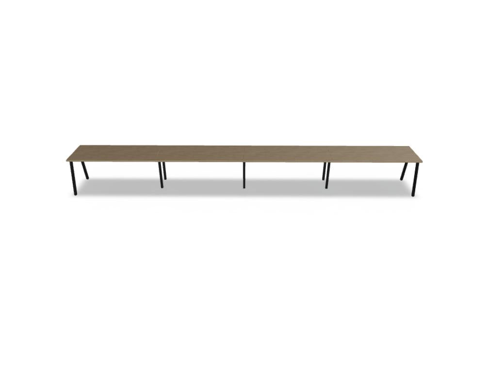 Ogi M BOM26E4: Moderner, kompakter Schreibtisch aus der Serie Mdd, mit hellen Holz- und Metallakzenten, optimiert für Home-Office-Stacks und ergonomische Arbeitsflächen.