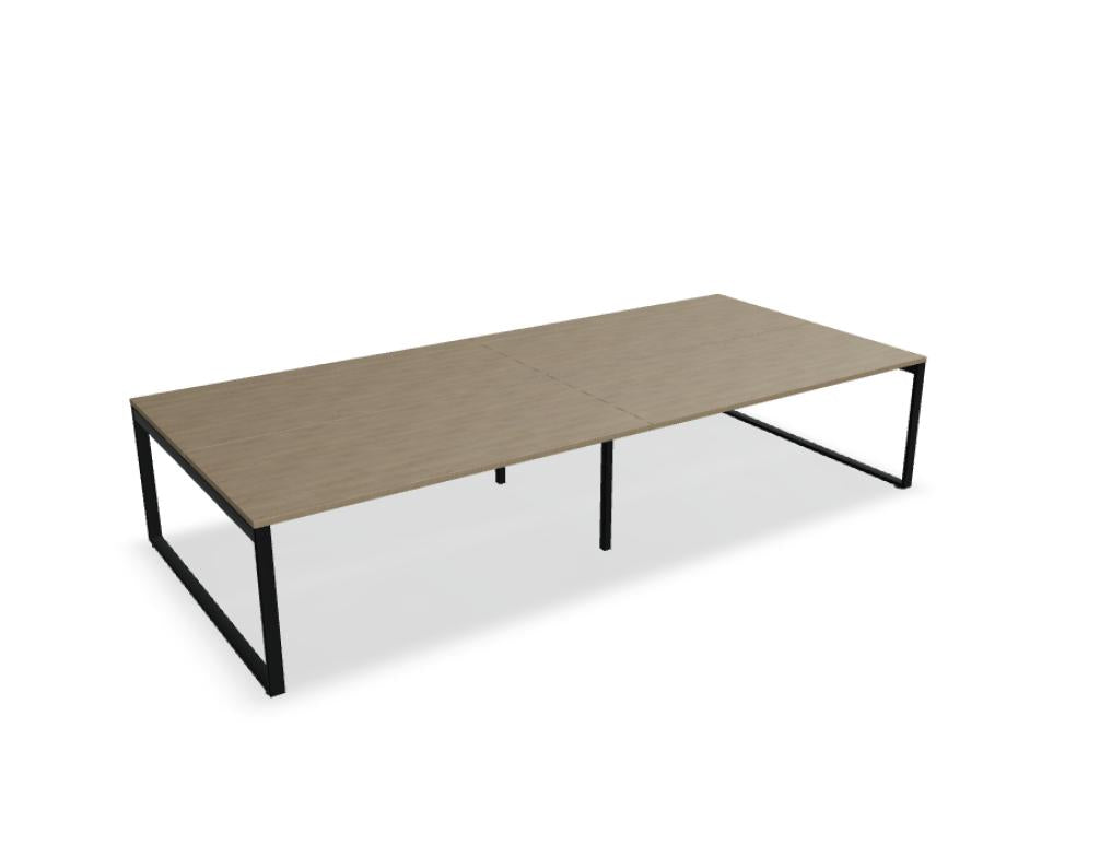 Ogi Q Bench BOQ35E2 Doppelschreibtisch von Mdd mit klarer Linienführung und stabilen Metallfüßen für moderne Büros