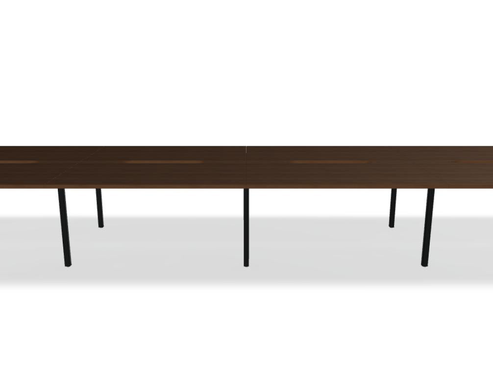 Ogi Q Bench BOQ33E4 Doppelschreibtisch von Mdd mit geteilter Arbeitsplatte und Kabelmanagement, ideal fürs moderne Büro