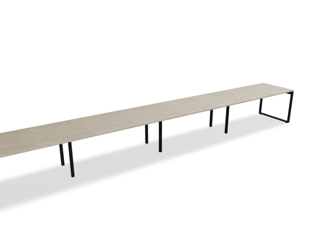Schreibtisch Ogi Q BOQ04E4 in zeitlos eleganter Holzoptik, kompakte Arbeitsfläche, klare Linien und stabile Metallbeine – ideale Lösung für übersichtlichen Arbeitsplatz