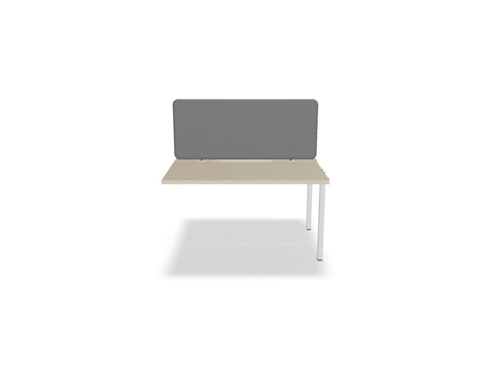 Doppelschreibtisch Ogi U Bench von Mdd mit Melaminplatte in Honigeiche und schwarzem Metallgestell, für zwei Arbeitsplätze.