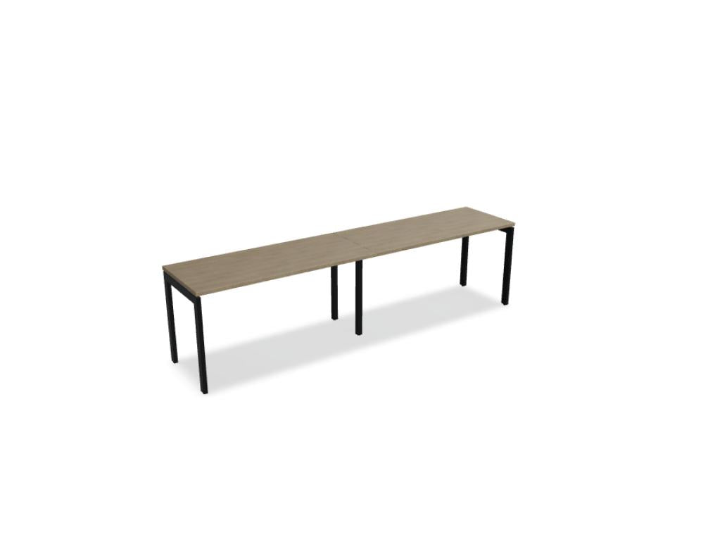 Ogi U BOU14E2 Schreibtisch von Mdd mit heller Holzplatte und schwarzem U-Gestell, moderne Büroeinrichtung