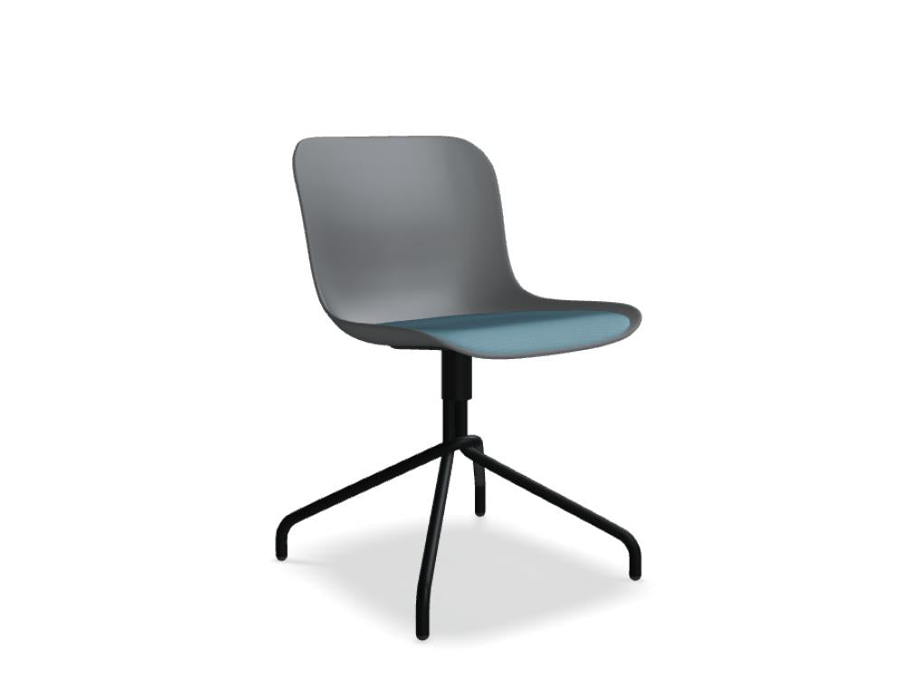 Baltic 2 Remix BLK3P13: moderner Drehstuhl mit schwarzer Kunststoffbasis, gepolsterter Sitz und verstellbarer Rückenlehne, ideal für Büro- oder Arbeitsbereich.