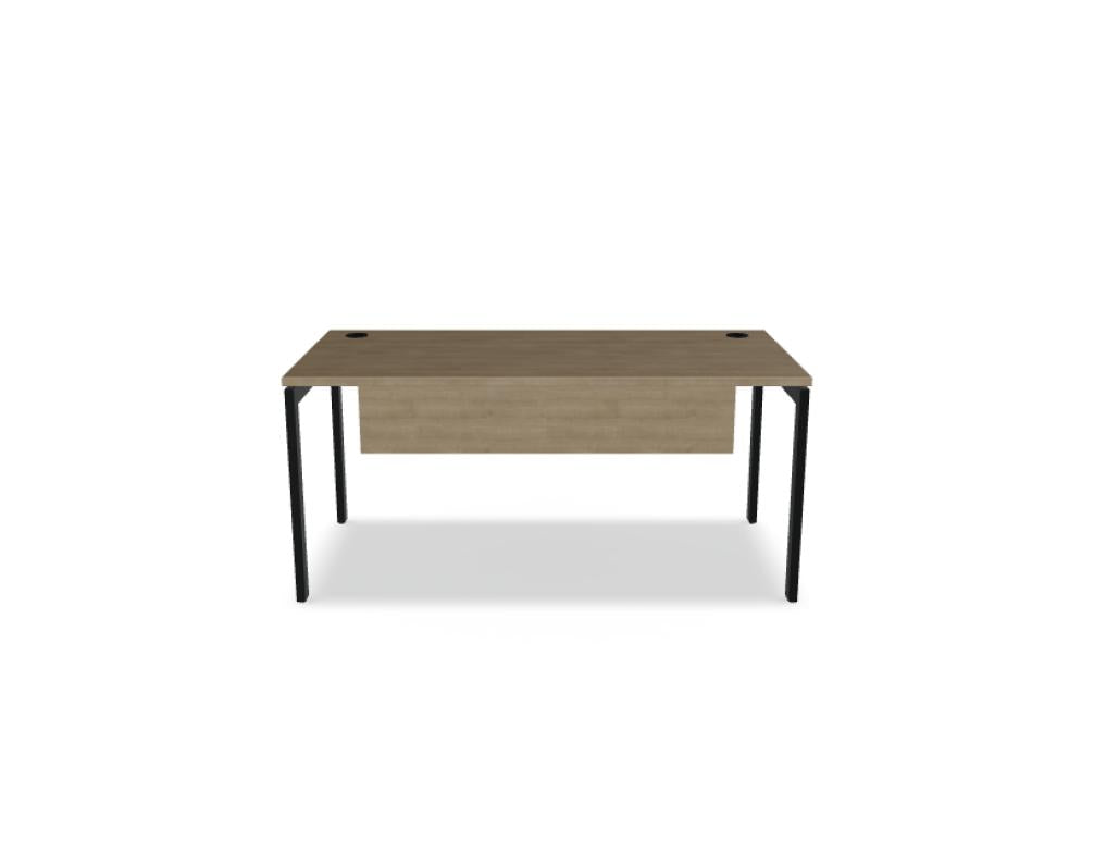 Mdd Ogi U BOU21 Schreibtisch mit heller Platte und weißem U-Gestell, modern und schlicht für Büro oder Homeoffice.