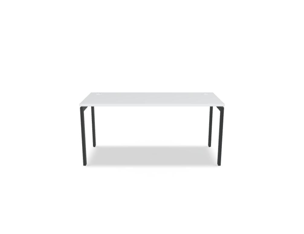 Ogi U BOU30 Schreibtisch von Mdd mit weißer Platte und Holzbeinen, minimalistisches Design für moderne Büros