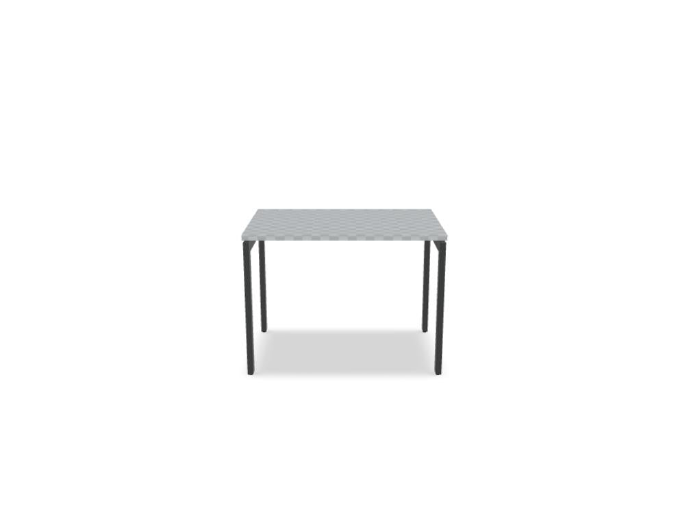 Mdd Ogi U BOU49 Schreibtisch mit rechteckiger Platte und U-förmigem Metallgestell, moderner Bürotisch in klarer Optik