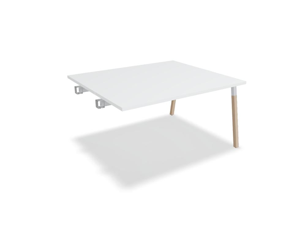 Ogi W SW24L Konferenztisch von Mdd mit eleganten Holzbeinen und klarer, moderner Tischplatte für Besprechungsräume