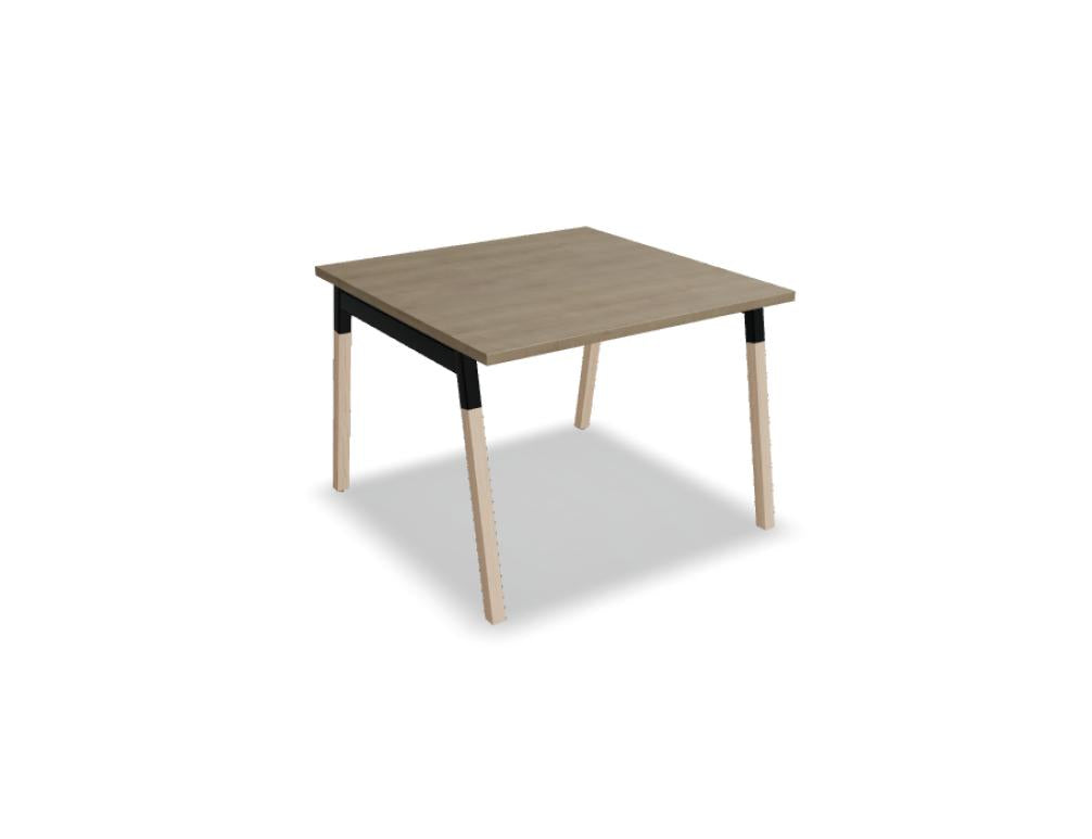 Ogi W SW110 Konferenztisch von Mdd mit heller Platte und schrägen Holzbeinen für moderne Besprechungsräume