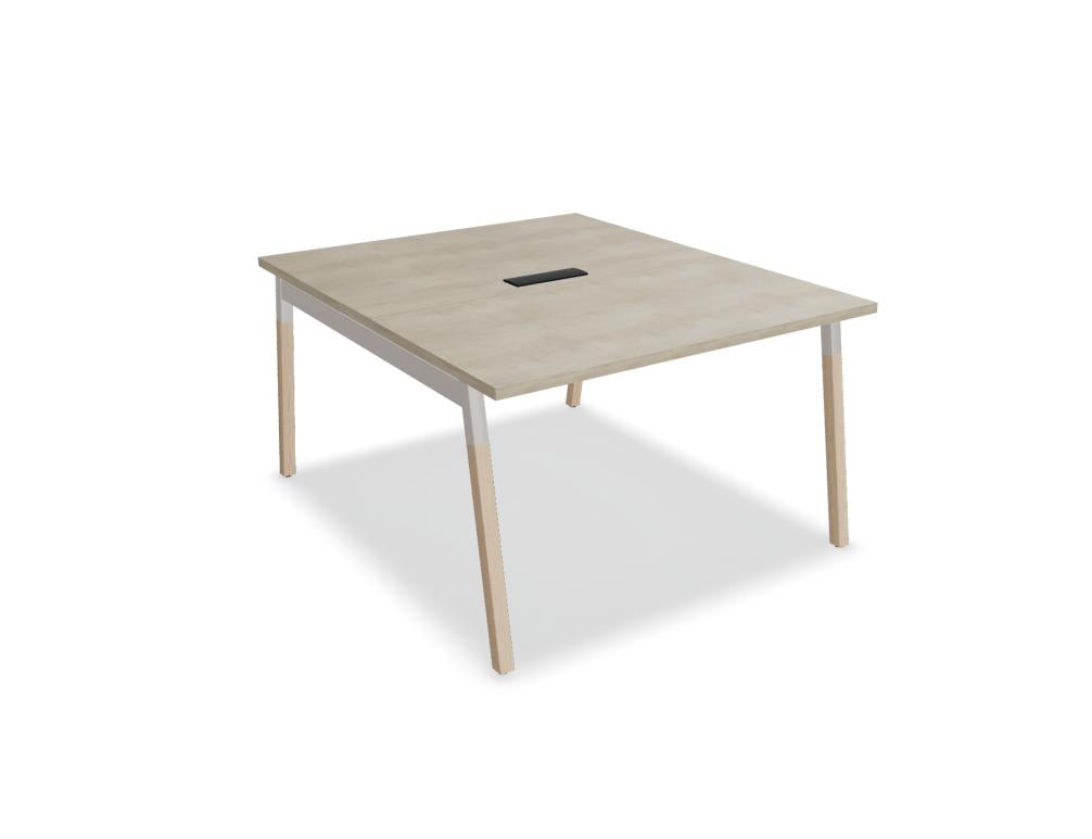 Ogi W SW42 Konferenztisch mit eleganten Holzbeinen, rechteckige Tischplatte, modernes Design, ideal für Meetings und Konferenzen