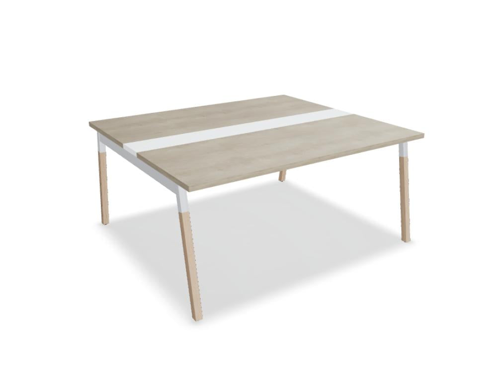 Konferenztisch Ogi W SW46 mit schlanken Holzbeinen, heller Tischplatte, modernes Office-Design – ideal für Meetingräume und Besprechungen