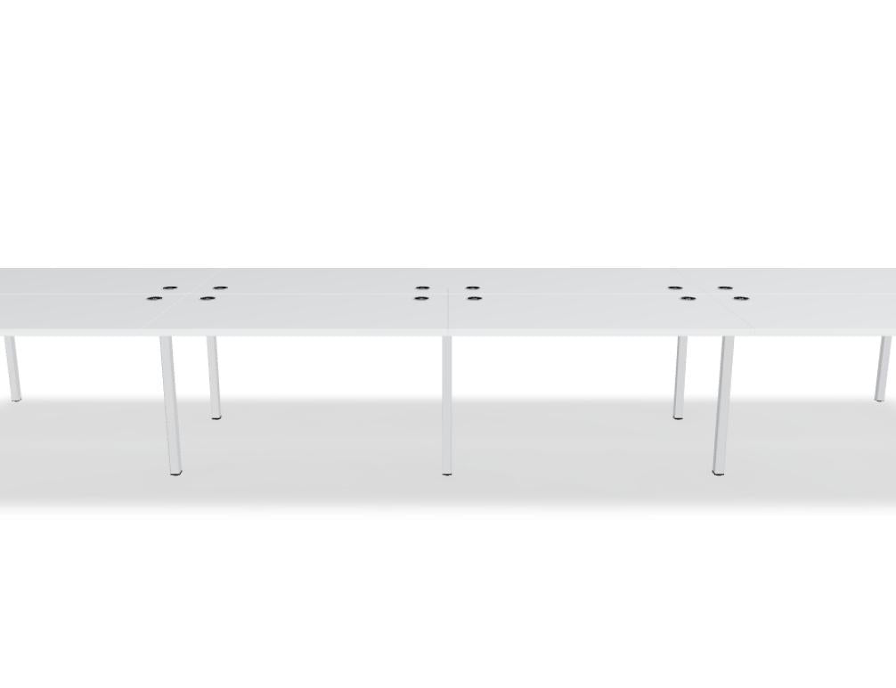 Bild des Ogi Y Bench BOY42E4 - Doppelschreibtisch in hellen Holztönen, skandinavisch schlicht, stabile Tischplatte, elegantes Y-Fußdesign, Produktfoto der Kategorie Schreibtische