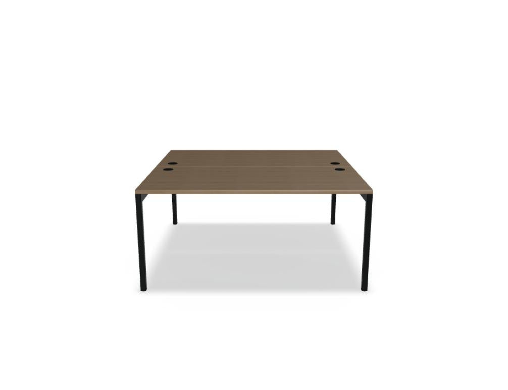 Bild zeigt den Ogi Y Bench BOY34 – Doppelschreibtisch aus der MDD-Schreibtisch-Kollektion, helle Holzoptik, stabile Gestellkonstruktion, ideal für Zwei-Arbeitsplätze.