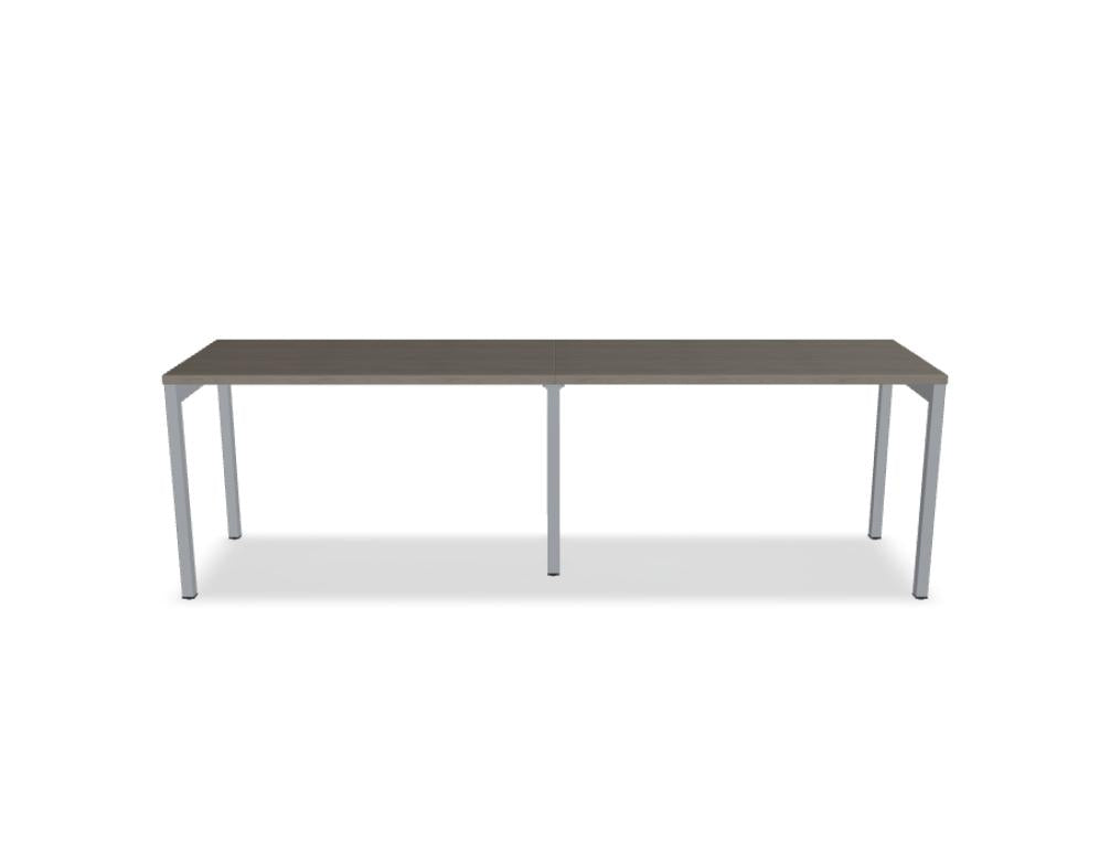 Mdd Ogi Y BOY12E2 Schreibtisch mit heller Tischplatte und weißem Y-Gestell, moderner Bürotisch für flexible Arbeitsplätze