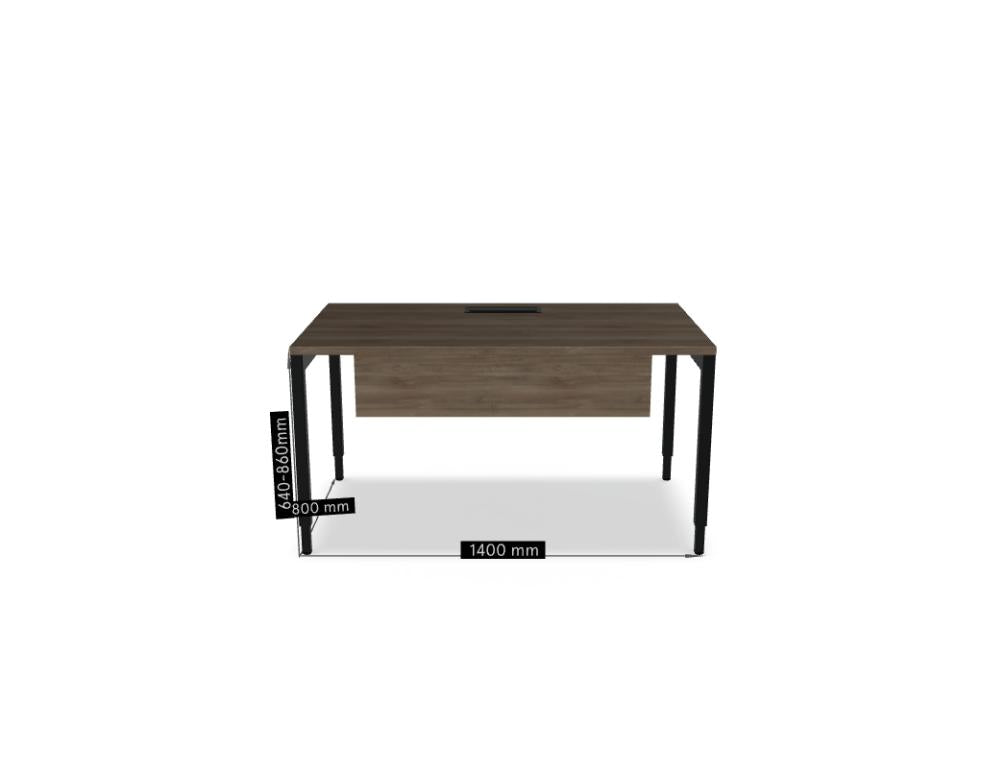 Bild zeigt den höhenverstellbaren Schreibtisch Ogi Y BOY03R von Mdd, in heller Optik, mit manueller Höhenverstellung und stabilem Unterbau – ideal fürs Home-Office