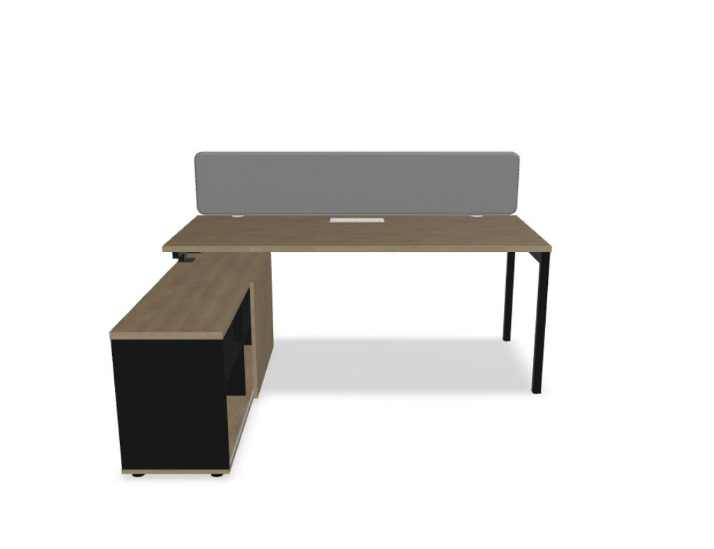 Ogi Y BOYL21 Schreibtisch von Mdd mit integriertem Schrank, hellem Holzdekor und stabilem Metallgestell im modernen Bürodesign