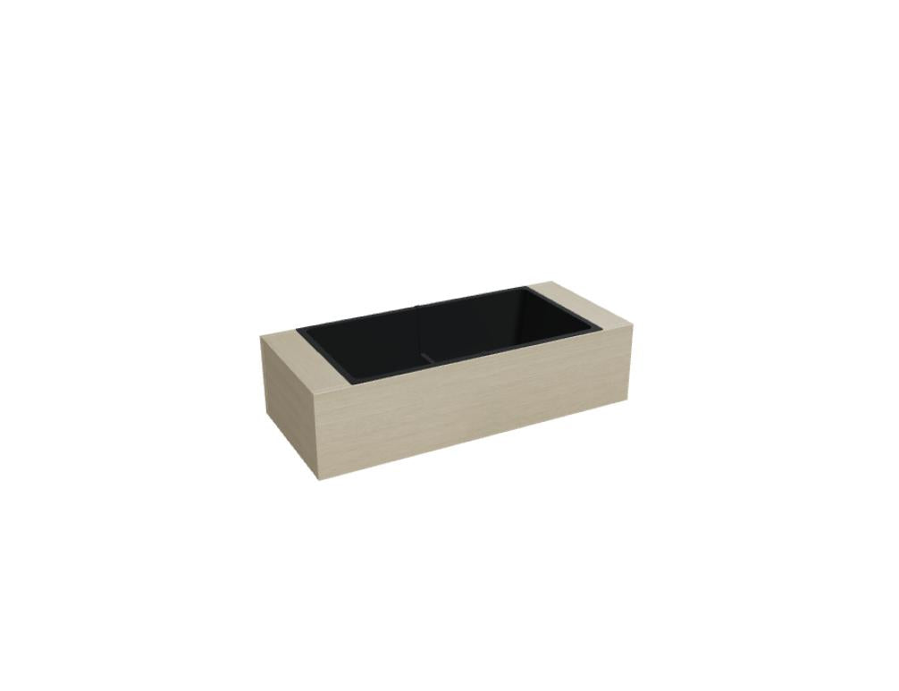 Blumentopf steht auf einem Schrank aus der Büroschrank-Serie Standard DN10 von MDD; modernes, klares Möbeldesign, neutraler Farbton, kompakte Büro-Stauraumlösung