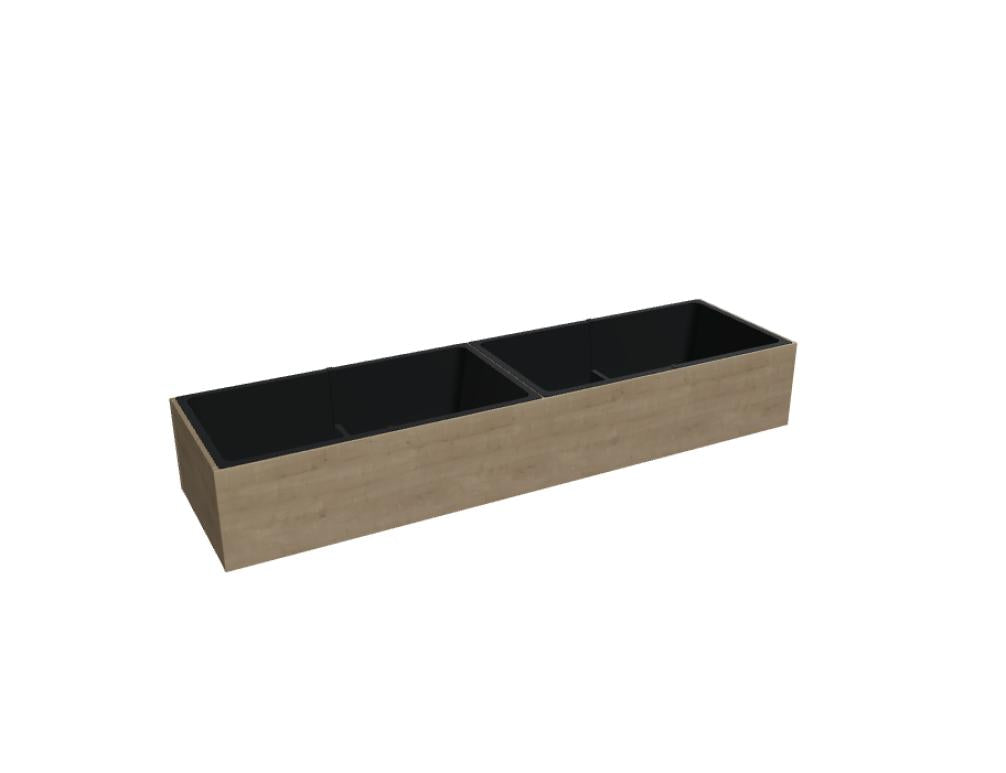Blumentopf auf dem Schrank platziert, helles Büroregal von MDD, Standard DN161 aus der Büroschrank-Kollektion; stylisch, kompakt und funktional im modernen Arbeitsbereich.