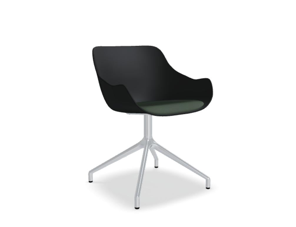 Baltic Remix BL3PP19 Drehstuhl von Mdd mit poliertem Aluminiumgestell, moderner Sitzschale und elegantem Design fürs Büro