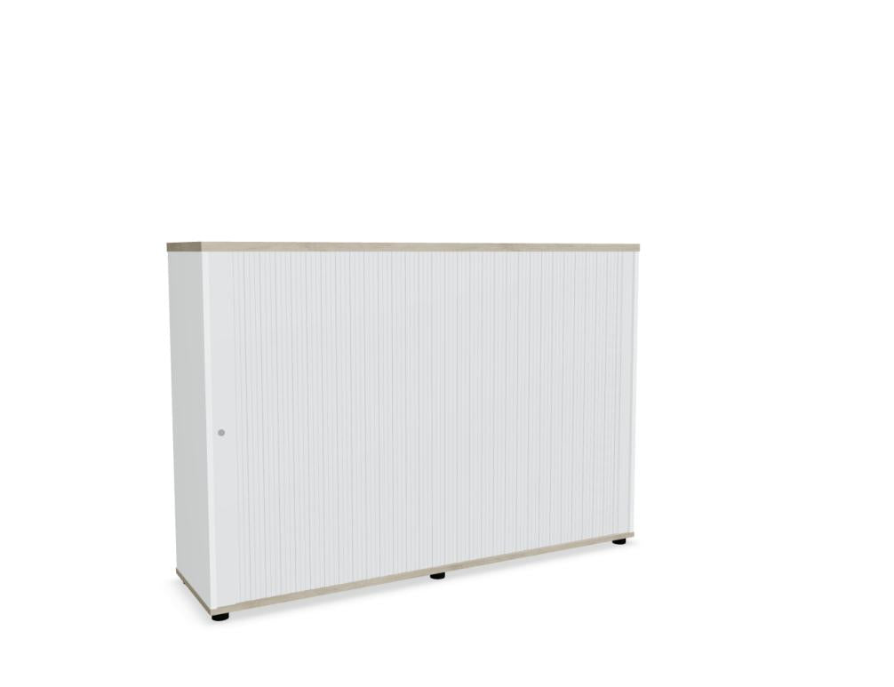 Heller Büroschrank Standard A3L16 von MDD mit Aluminium-Steg-Front, integrierter Schublade und verstellbaren Einlegeböden, hochwertig verarbeitet