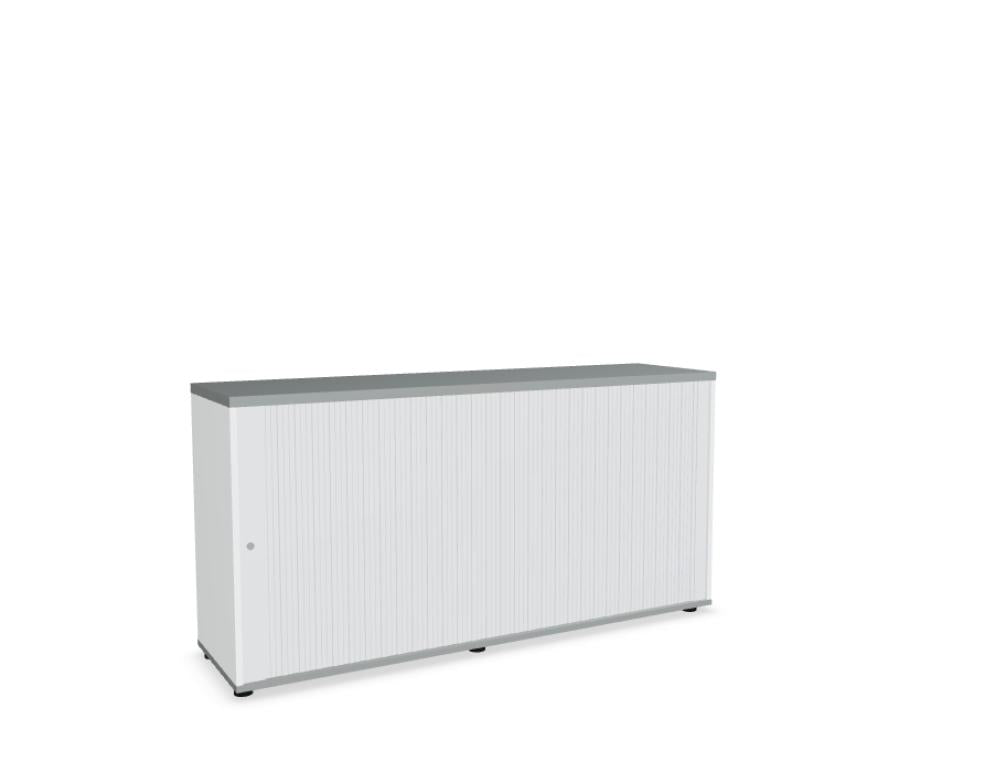 Hochwertiger Standard-MEA2L08 Jalousieschrank im Büro, elegantes Metallgehäuse, verstellbare Lamellen, kompakte Bauweise, ideal für Akten- und Büroraumorganisation.