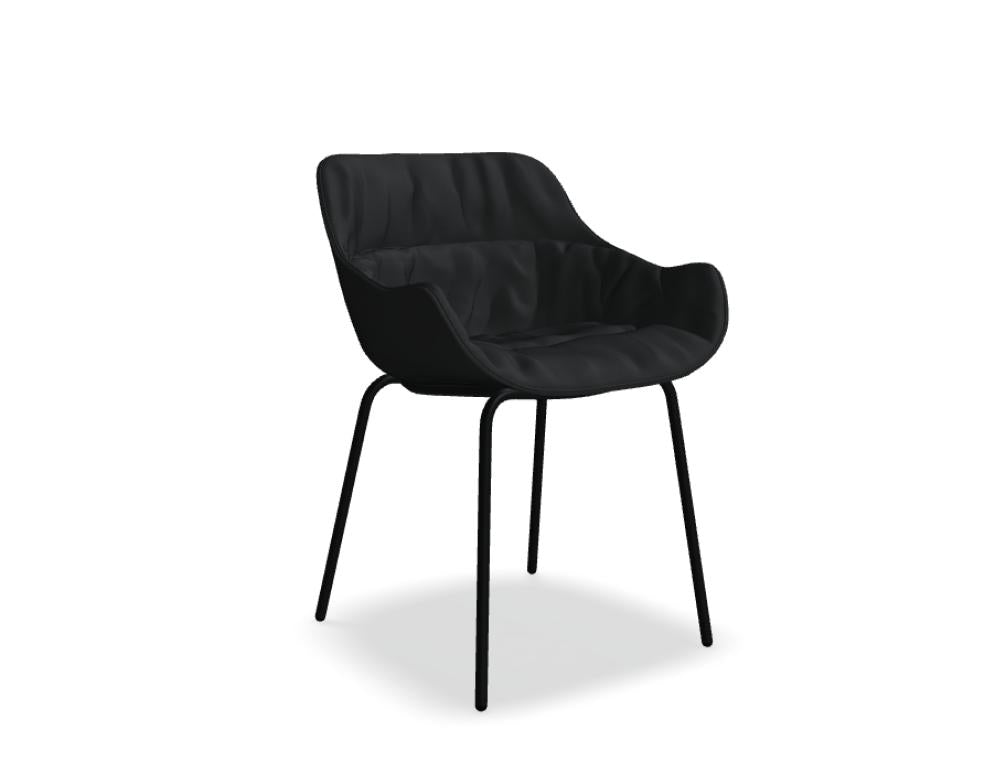 Mdd Baltic Soft Duo BL5P1 Armlehnstuhl mit gepolsterter Sitzschale und stabilem 4-Bein-Gestell in modernem Design