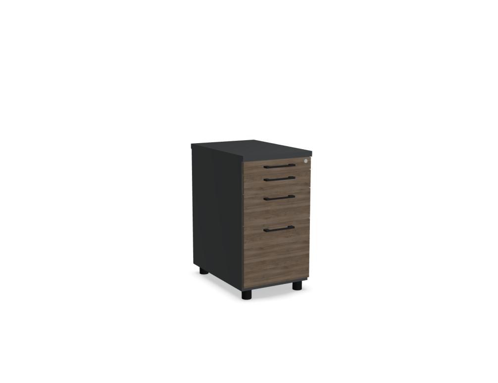 Weisser Standcontainer mit Melaminplatte, Metallschubladen und Aluminiumgriffen, Masse 100x60x74 cm, Korpus-Möbel von Mdd.