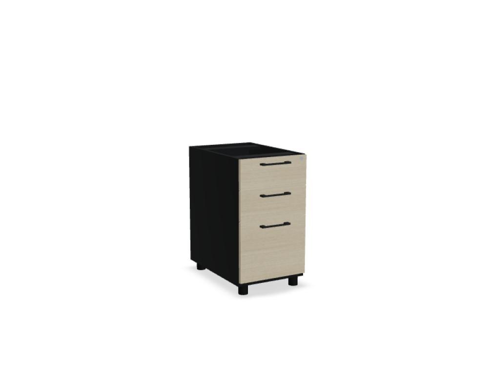 Weisser Standcontainer mit Melaminplatte, Metallschubladen und Aluminiumgriffen, Masse 100x60x74 cm, Korpus-Möbel von Mdd.