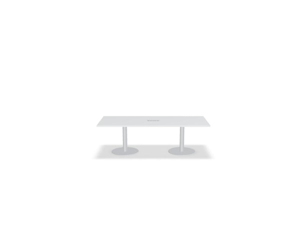 Bild des Tack ST24K Esstischs von MDD; eleganter Tisch aus Holz mit glatter Oberfläche, rechteckig, warmes Finish, Stahlbeinen, geeignet für moderne Esszimmergestaltung