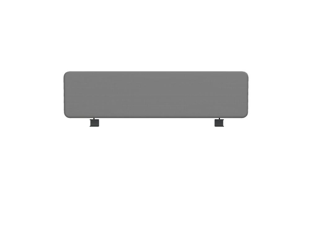 Grünes gepolstertes Paneel Twin für Schreibtische von Mdd, Spanplattenkonstruktion mit Stoffbezug und Dekorleiste, montiert mit Metallhalterung.