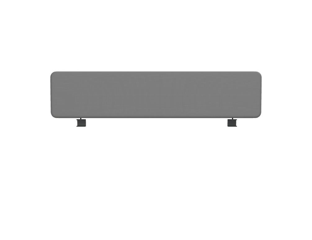 Grünes gepolstertes Paneel Twin für Schreibtische von Mdd, Spanplattenkonstruktion mit Stoffbezug und Dekorleiste, montiert mit Metallhalterung.