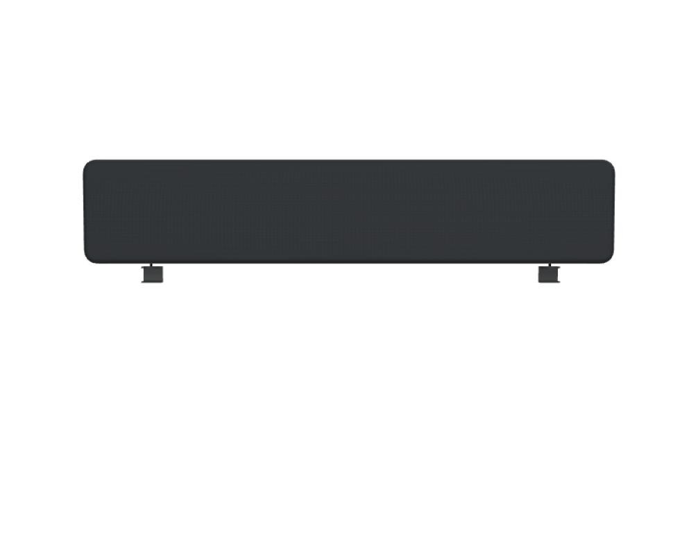 Grünes gepolstertes Paneel Twin für Schreibtische von Mdd, Spanplattenkonstruktion mit Stoffbezug und Dekorleiste, montiert mit Metallhalterung.