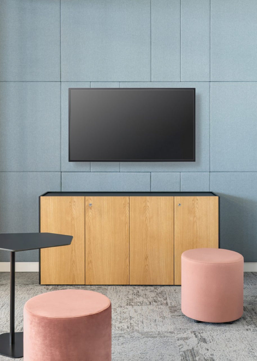 Eleganter Viga V25M Büroschrank von Mdd in stilvollem Grau, perfekt für die Organisation und Gestaltung Ihres Arbeitsplatzes.