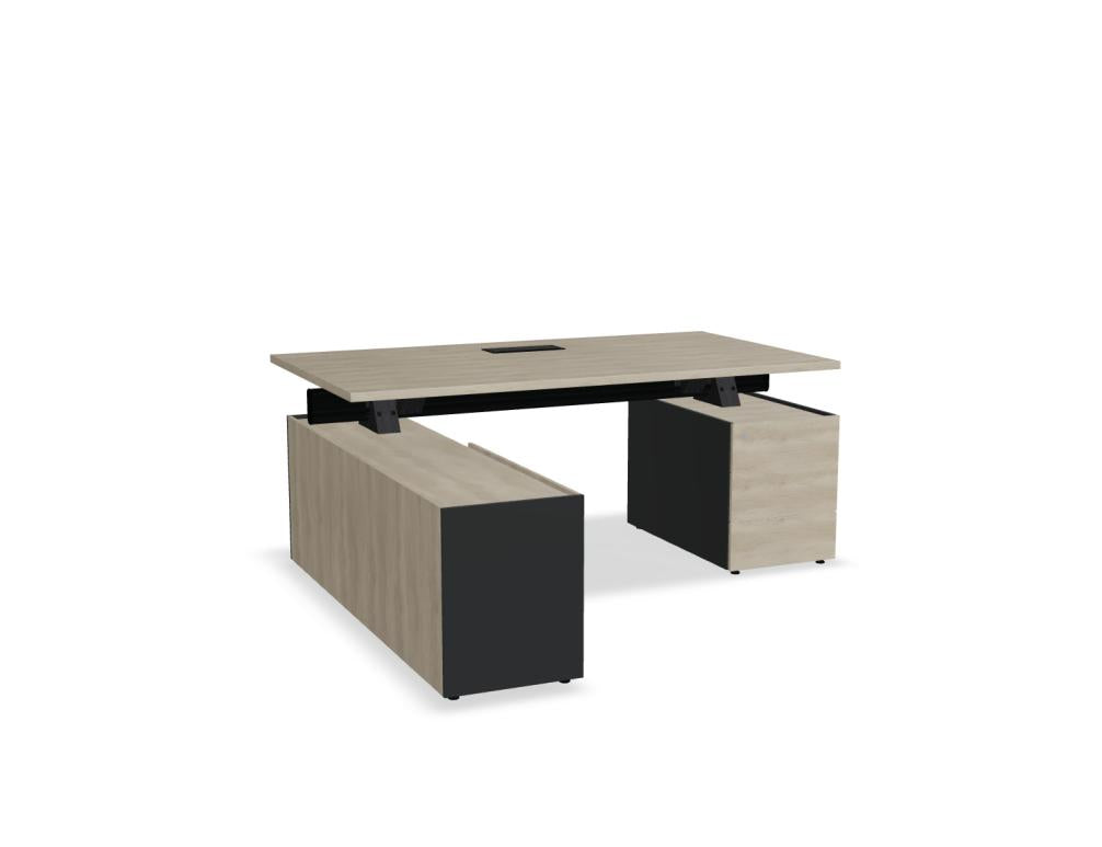 Viga V09LM - Chefschreibtisch mit Managerschrank und Container