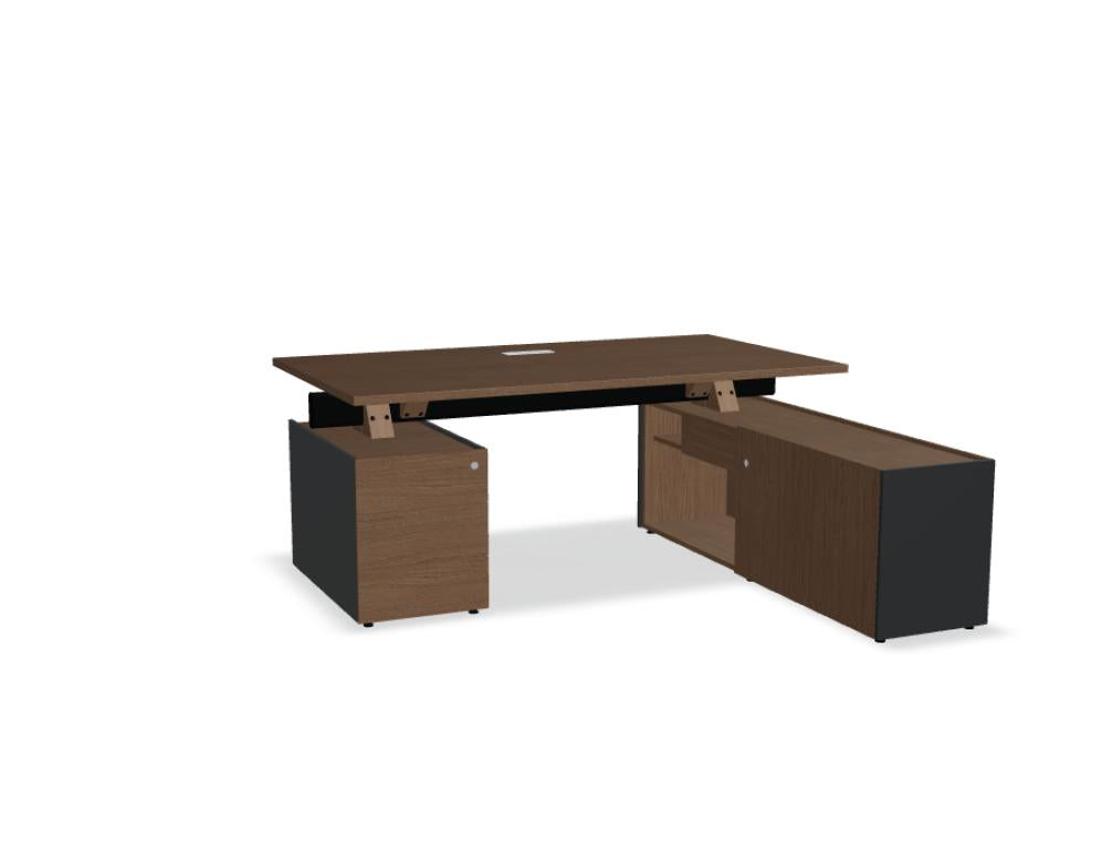 Viga V09P - Chefschreibtisch mit Managerschrank und Container