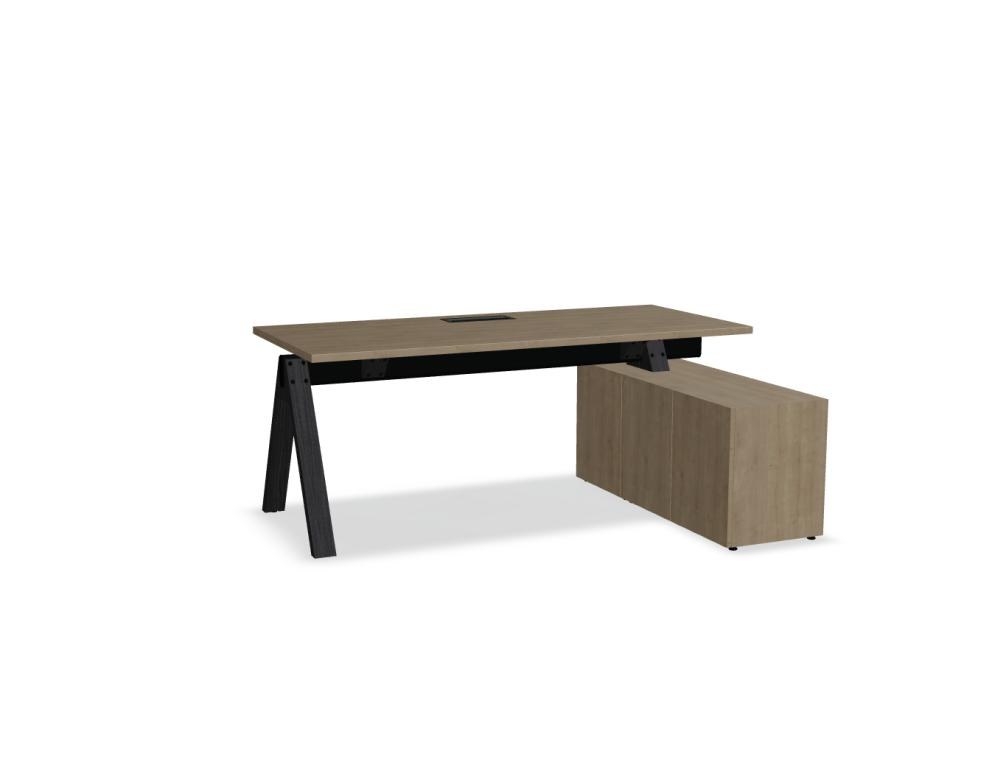 Viga V183PM - Schreibtisch mit Managerschrank in Dunkle Walnuss präsentiert im Onlineshop von KAQTU Design AG. Schreibtisch ist von Mdd