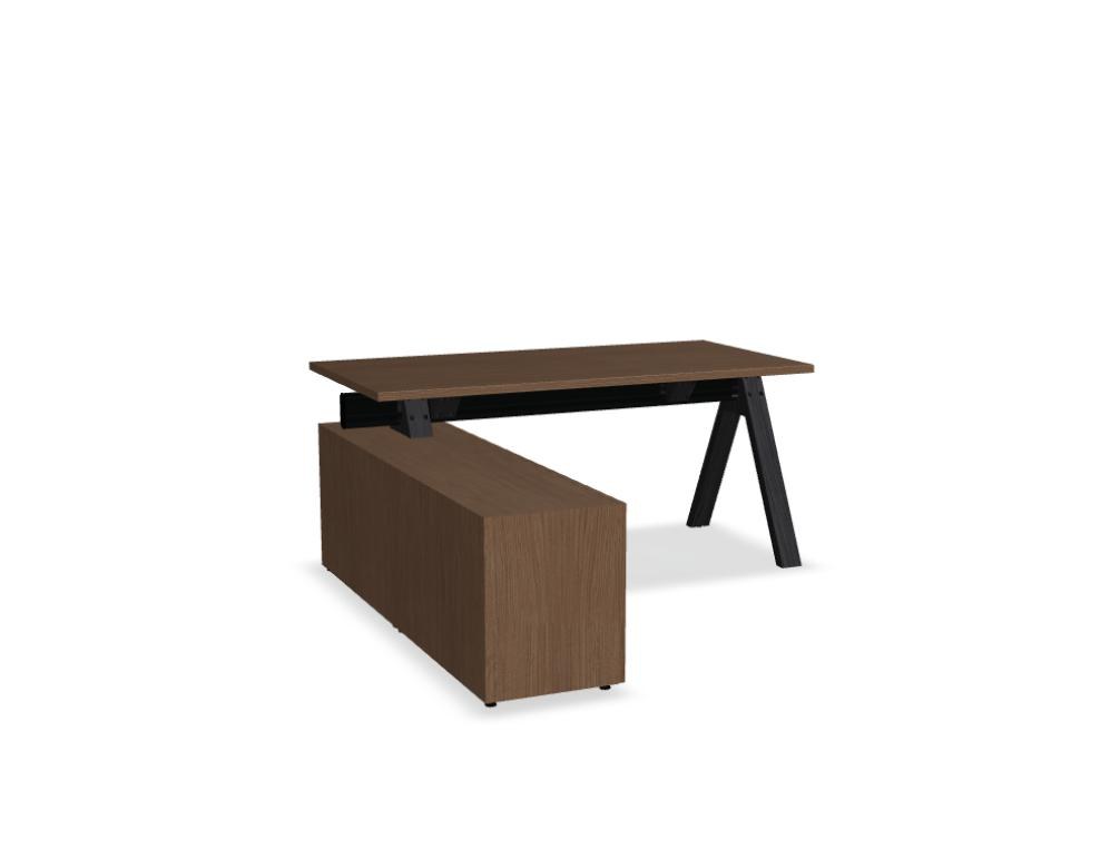 Viga V164L - Schreibtisch mit Managerschrank in FENIX Schwarz Matt präsentiert im Onlineshop von KAQTU Design AG. Schreibtisch ist von Mdd