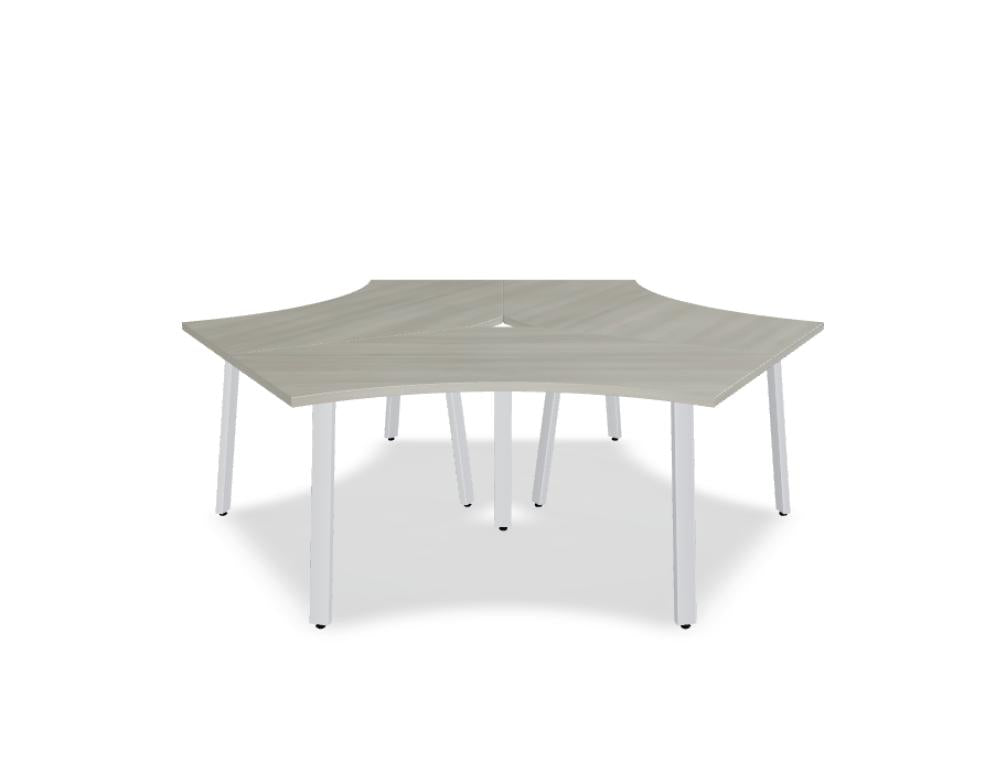 Elegant Ogi A Bench BAG12 – 3-Personen-Schreibtisch in dunklem Holzfinish, kompakte L-förmige Tischplatte, Raumteiler-Optik, ideal für Teamarbeit und produktives Arbeiten