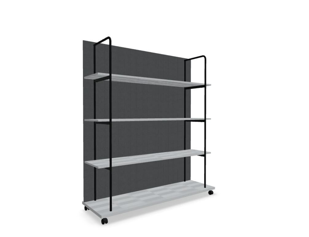 Bild des Büroregals Tanca TC01 von MDD in modernem Holz- und Metalldesign, offenes Regal mit mehreren Regalböden, ideal für Büroorganisation
