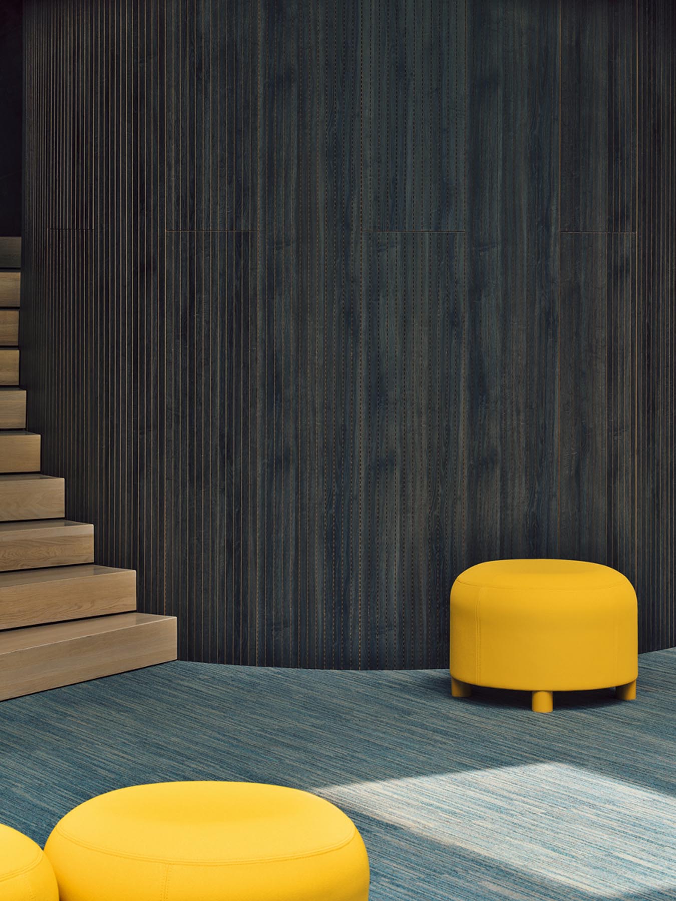 Stylisches, modulares Pouf-System Dots DTSU11 von MDD in elegantem Grau, ideal für kreative Raumgestaltungen und vielseitige Sitzlösungen.