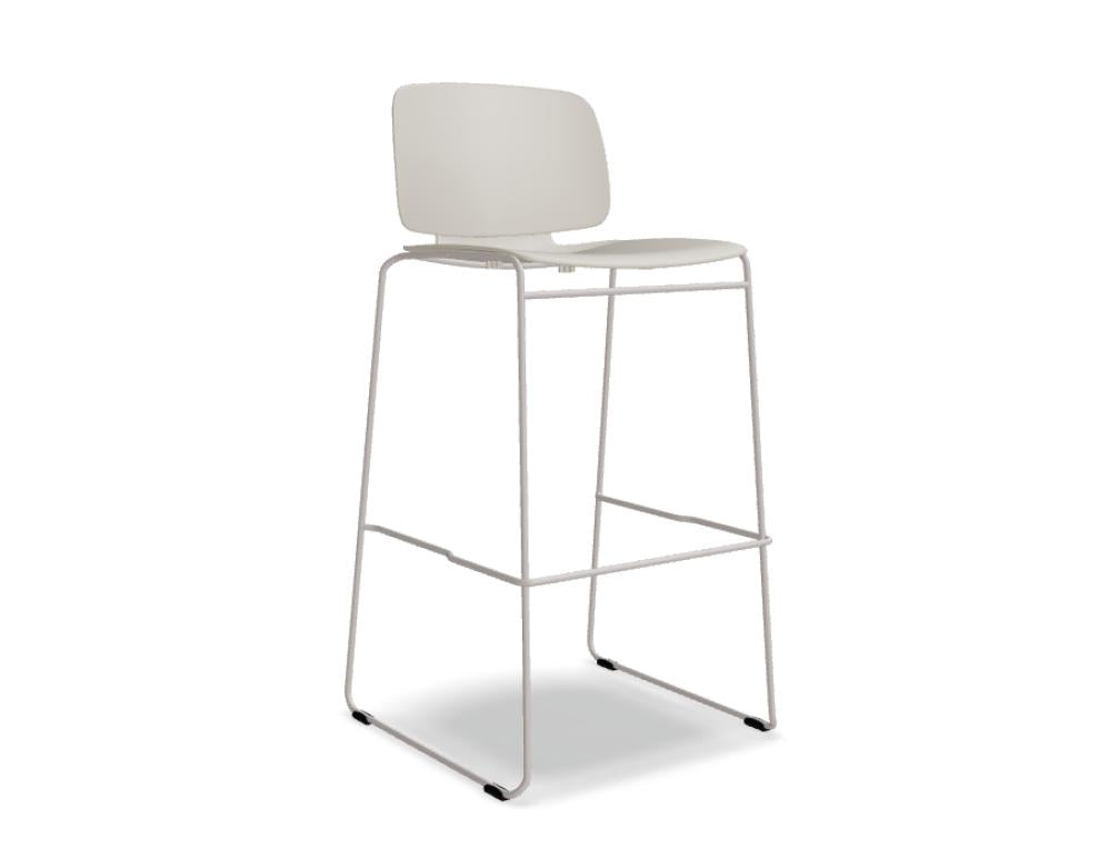 Lena LEH02H Barhocker: moderner Hocker mit Holz-Design, gepolsterter Sitz, runde Fußstütze, metallische Basis, elegante Farbtöne, ideal für Küche und Barbereich.